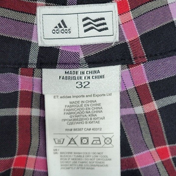 Adidas Golf Shorts Mens Size 32 Inseam 11" Plaid Polyester Athletic Purple Loud - Picture 11 of 11